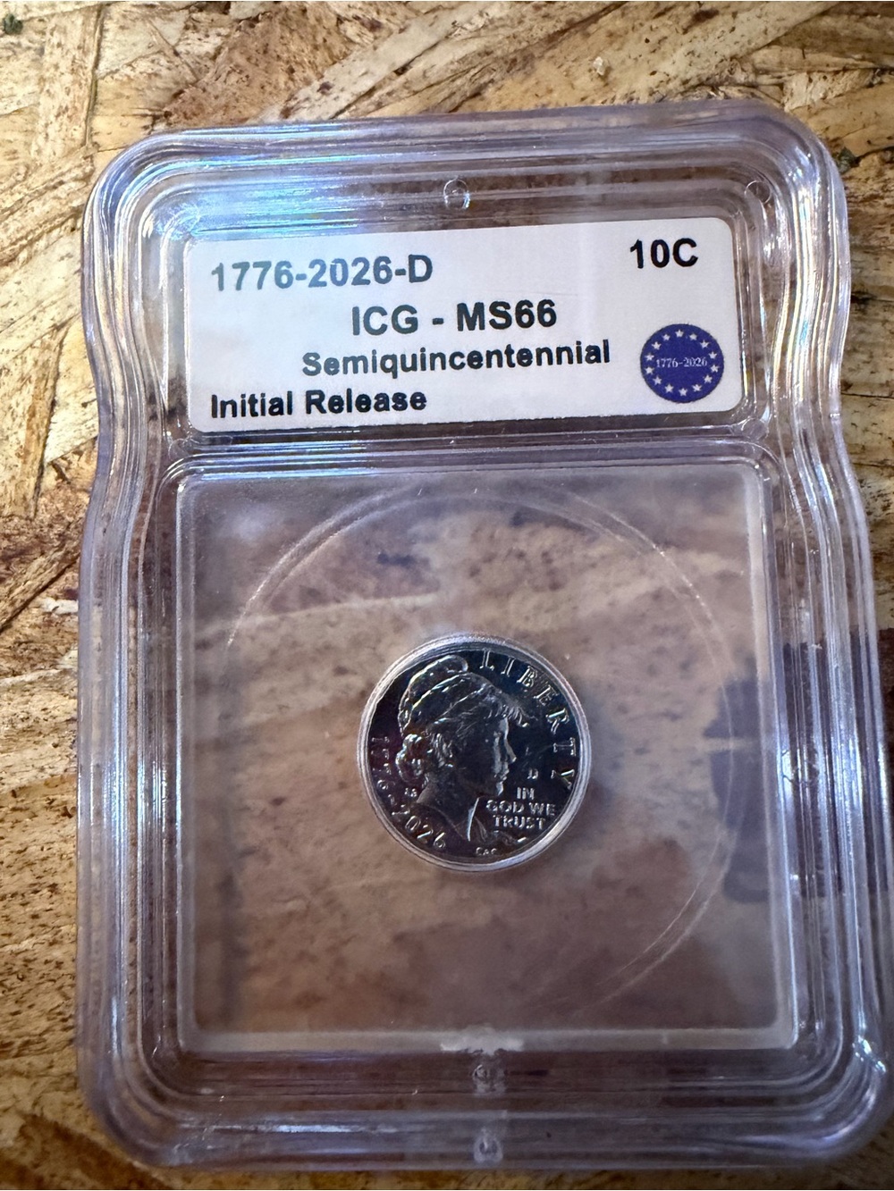 MS66 Semiquincentennial 1776-2026-D Graded Dime